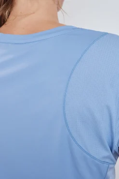 T-shirt manga curta estampado azul