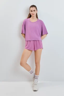 T-shirt manga curta extrassuave rosa