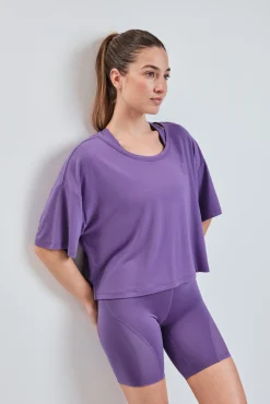 T-shirt manga curta extrassuave roxa
