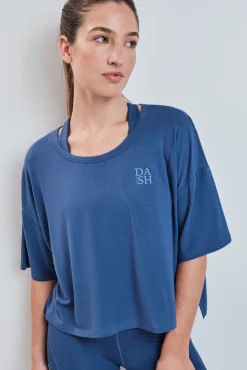 T-shirt manga curta extrassuave azul