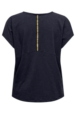 T-shirt manga curta lurex