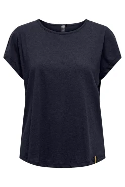 T-shirt manga curta lurex