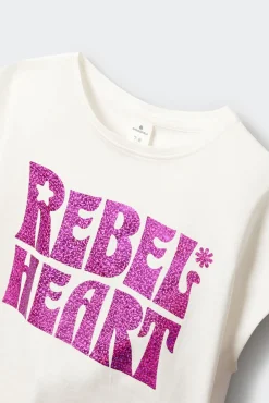 T-shirt manga curta Rebel Heart menina