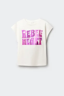 T-shirt manga curta Rebel Heart menina