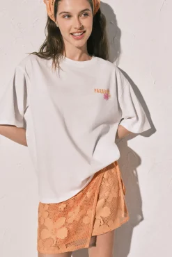 T-shirt oversize em algodão branca