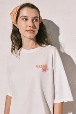 T-shirt oversize em algodão branca
