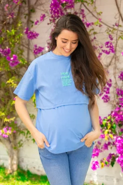 T-shirt pré-mamã básica com frase