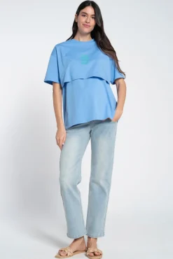 T-shirt pré-mamã básica com frase
