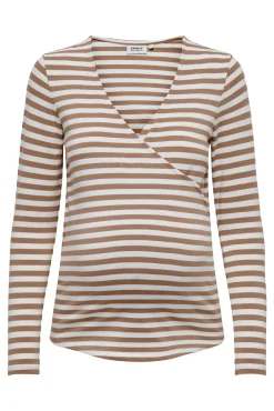 T-shirt pré-mamã com fecho cruzado e gola em v
