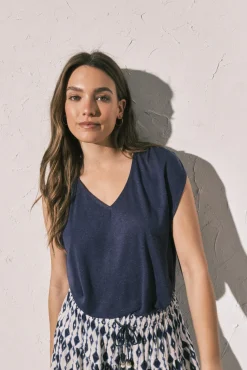 T-shirt sem mangas azul