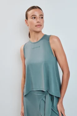 T-shirt sem mangas soft touch verde
