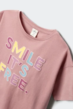 T-shirt "Smile it's free" menina