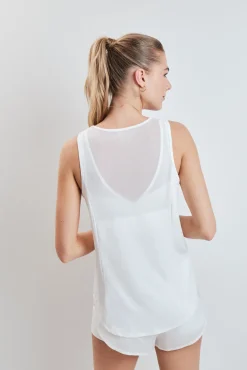 T-shirt técnica halter sem mangas branca