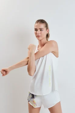T-shirt técnica halter sem mangas branca