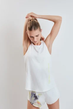 T-shirt técnica halter sem mangas branca