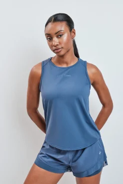 T-shirt técnica sem mangas azul