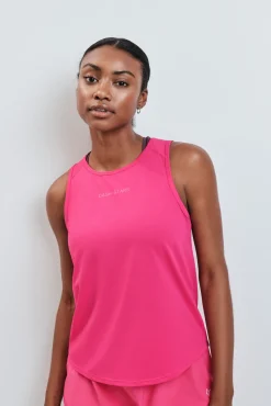 T-shirt técnica sem mangas rosa