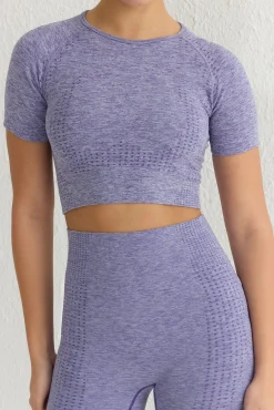 T-shirt top desportiva mesclada