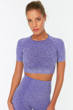 T-shirt top desportiva mesclada