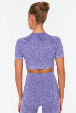 T-shirt top desportiva mesclada