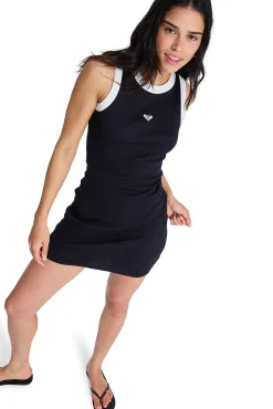 Vestido canelado sem mangas B&W