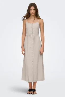 Vestido comprido abotoado