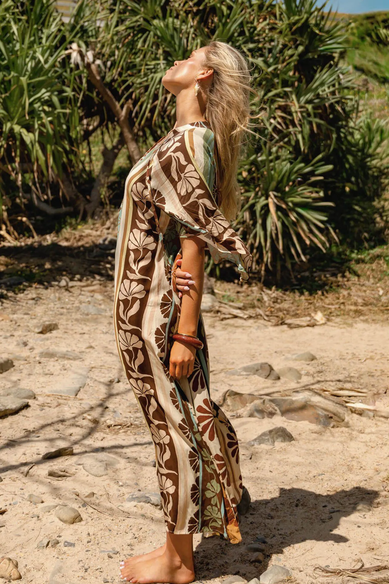 Vestido comprido caftan