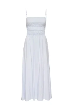 Vestido comprido com detalhes franzidos