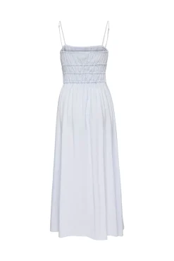 Vestido comprido com detalhes franzidos