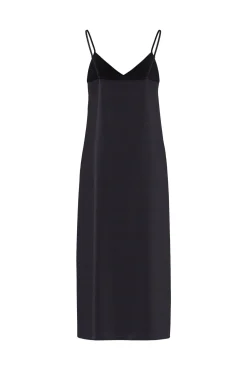 Vestido comprido de alças acetinado