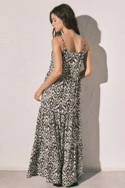 Vestido comprido de alças estampado