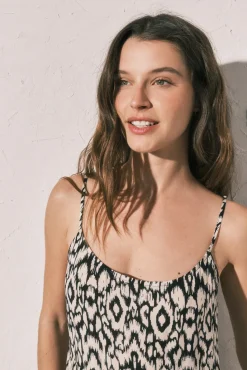 Vestido comprido de alças estampado