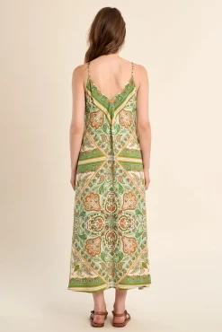 Vestido comprido de alças estampado