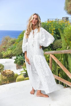 Vestido comprido em algodão