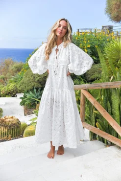Vestido comprido em algodão
