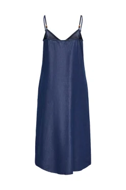 Vestido comprido em denim