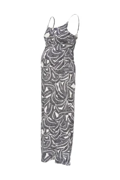 Vestido comprido estampado maternity