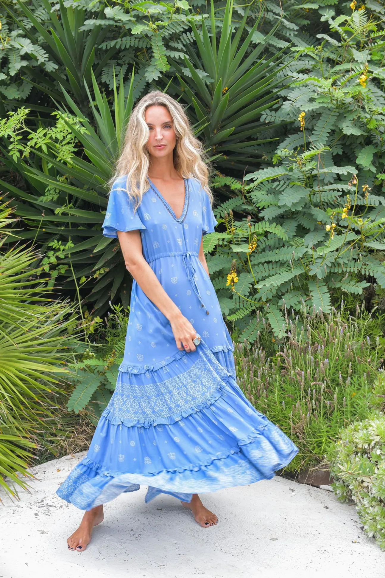 Vestido comprido fluido