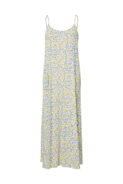 Vestido comprido fluido estampado