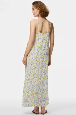 Vestido comprido fluido estampado