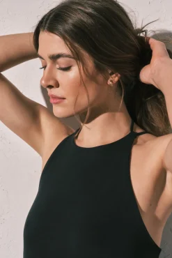 Vestido comprido fluido preto