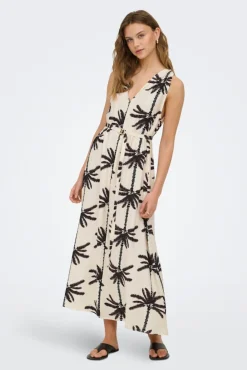 Vestido comprido gola em V
