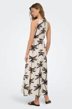 Vestido comprido gola em V