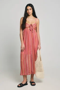 Vestido comprido gola em V