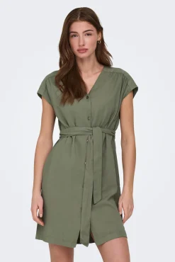Vestido curto abotoado