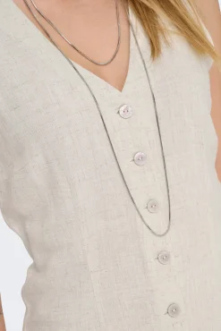 Vestido curto de linho