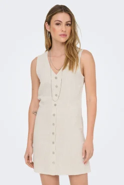 Vestido curto de linho