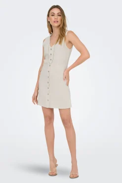 Vestido curto de linho