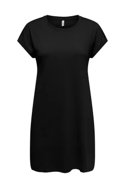 Vestido curto estampado às riscas