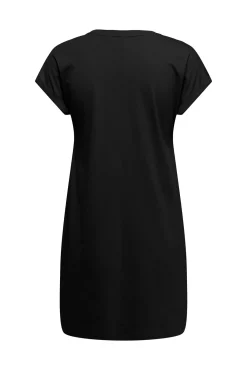 Vestido curto estampado às riscas